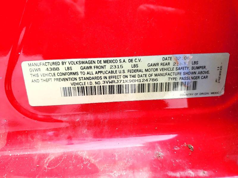 Aukcja sprzedaży 2008 Volkswagen Jetta, vin: 3VWRJ71K98M124786, numer aukcji: 57499926