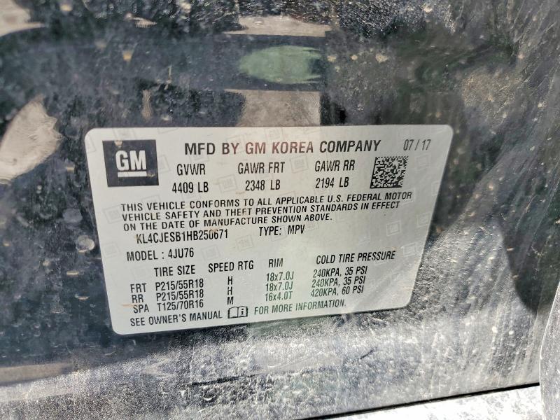 Продажа на аукционе авто 2017 Buick Encore, vin: KL4CJESB1HB250671, номер лота: 58655876