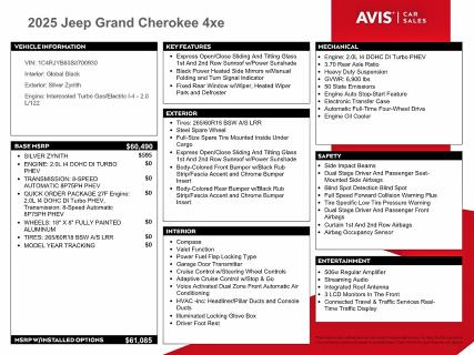 Aukcja sprzedaży 2025 Jeep Grand Cherokee, vin: 1C4RJYB63S8700930, numer aukcji: 57950306