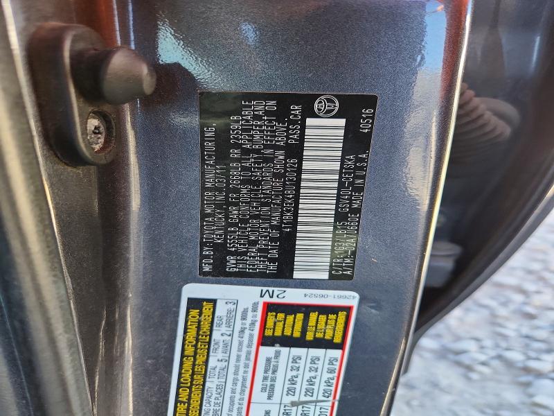 2011 Toyota Camry მანქანა იყიდება აუქციონზე, vin: 4T1BK3EK4BU130126, აუქციონის ნომერი: 55686936