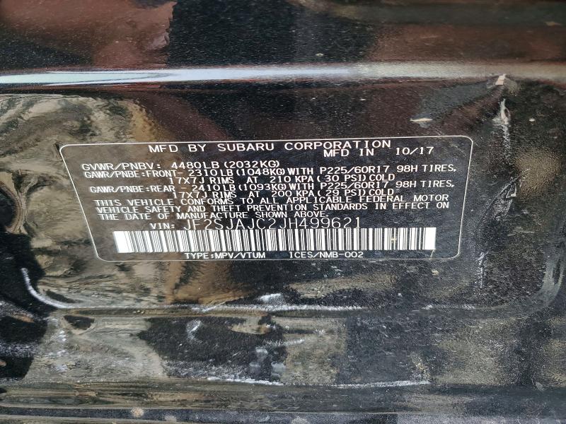 Продаж на аукціоні авто 2018 Subaru Forester, vin: JF2SJAJC2JH499621, номер лоту: 56582656