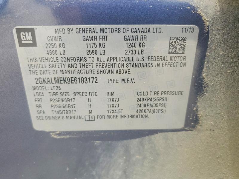 2014 Gmc Terrain მანქანა იყიდება აუქციონზე, vin: 2GKALMEK9E6183172, აუქციონის ნომერი: 58984686