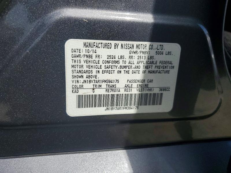 Aukcja sprzedaży 2015 Infiniti Q50, vin: JN1BV7AR1FM394175, numer aukcji: 58312886