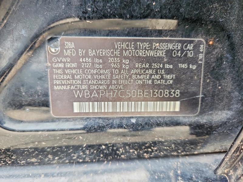 58076956 :رقم المزاد ، WBAPH7C50BE130838 vin ، 2011 Bmw 328 مزاد بيع