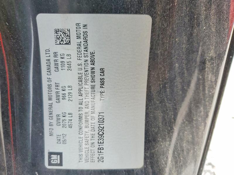2012 Chevrolet Camaro მანქანა იყიდება აუქციონზე, vin: 2G1FB1E39C9210371, აუქციონის ნომერი: 56187556