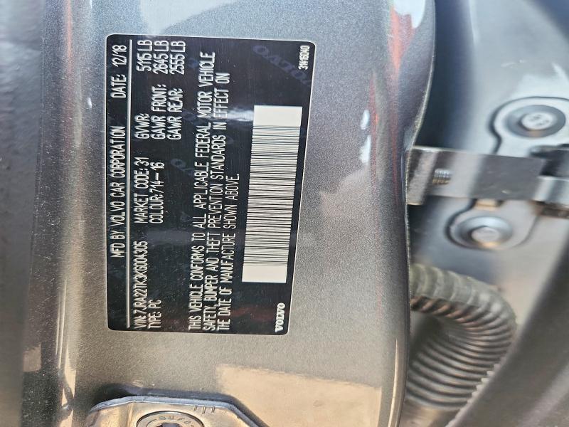 Продаж на аукціоні авто 2019 Volvo S60, vin: 7JRA22TK3KG004305, номер лоту: 57556776