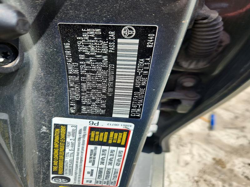2013 Toyota Camry მანქანა იყიდება აუქციონზე, vin: 4T1BF1FK1DU707723, აუქციონის ნომერი: 55584866
