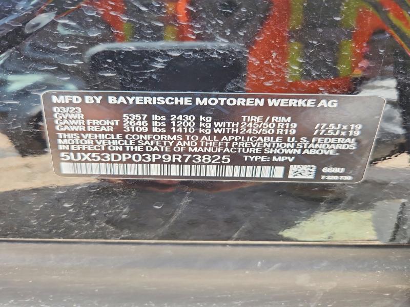 2023 Bmw X3 მანქანა იყიდება აუქციონზე, vin: 5UX53DP03P9R73825, აუქციონის ნომერი: 54905016