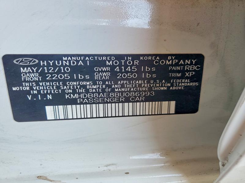Auction sale of the 2011 Hyundai Elantra Touring, vin: KMHDB8AE8BU086993, lot number: 58453706