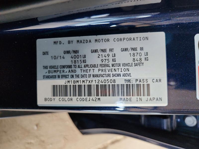 Продажа на аукционе авто 2015 Mazda 3, vin: JM1BM1M7XF1240508, номер лота: 57268836