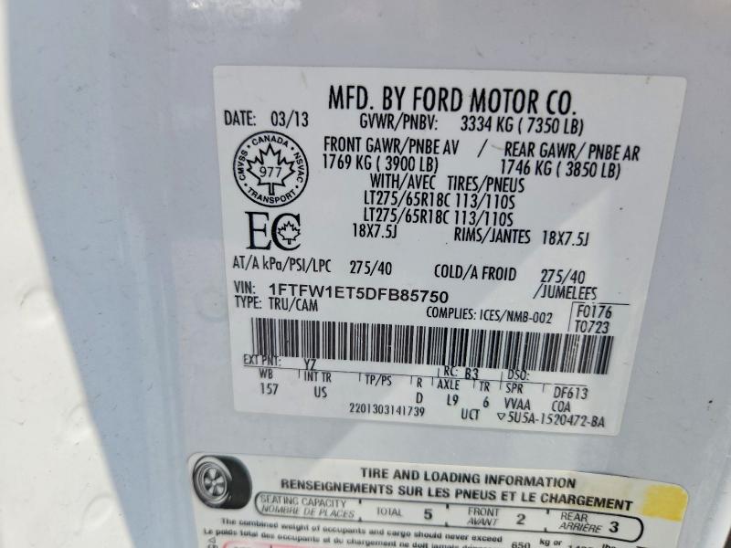 Aukcja sprzedaży 2013 Ford F150, vin: 1FTFW1ET5DFB85750, numer aukcji: 56232806