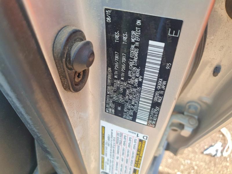 59544526 :رقم المزاد ، JTEBU5JR2G5281105 vin ، 2016 Toyota 4runner مزاد بيع