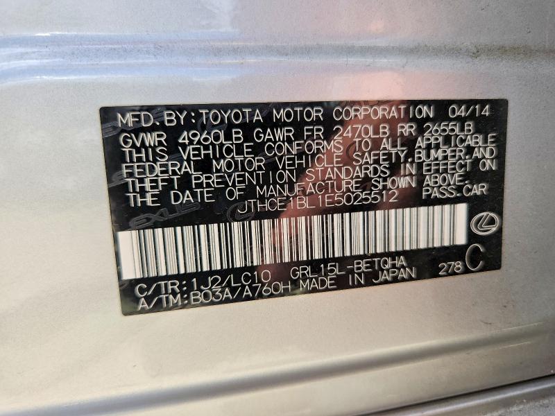 Продажа на аукционе авто 2014 Lexus Gs, vin: JTHCE1BL1E5025512, номер лота: 56245206