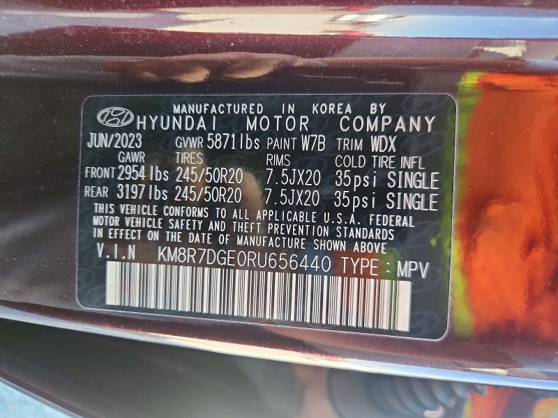 Продажа на аукционе авто 2024 Hyundai Palisade, vin: KM8R7DGE0RU656440, номер лота: 57412046