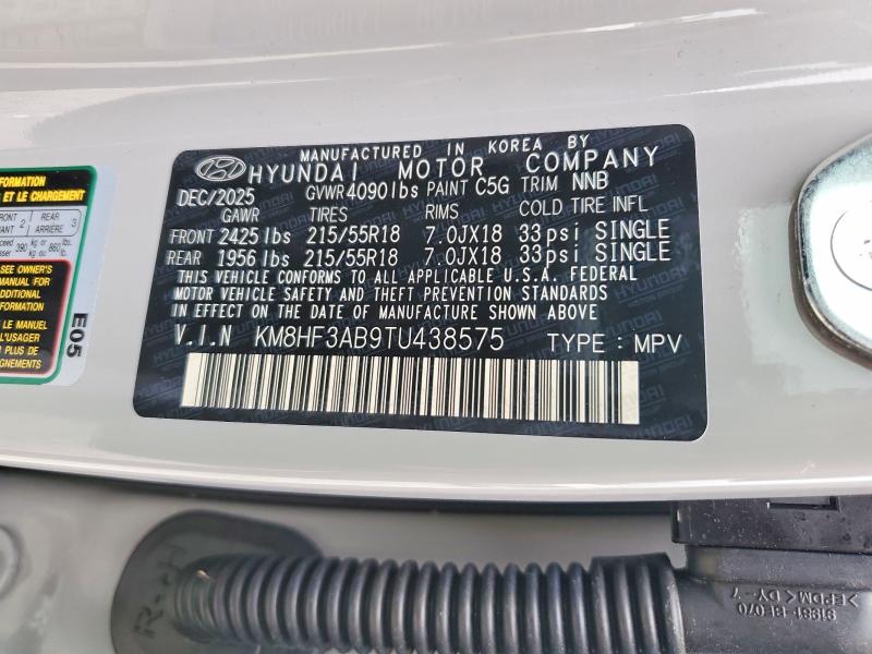 Продажа на аукционе авто 2026 Hyundai Kona, vin: KM8HF3AB9TU438575, номер лота: 57880246