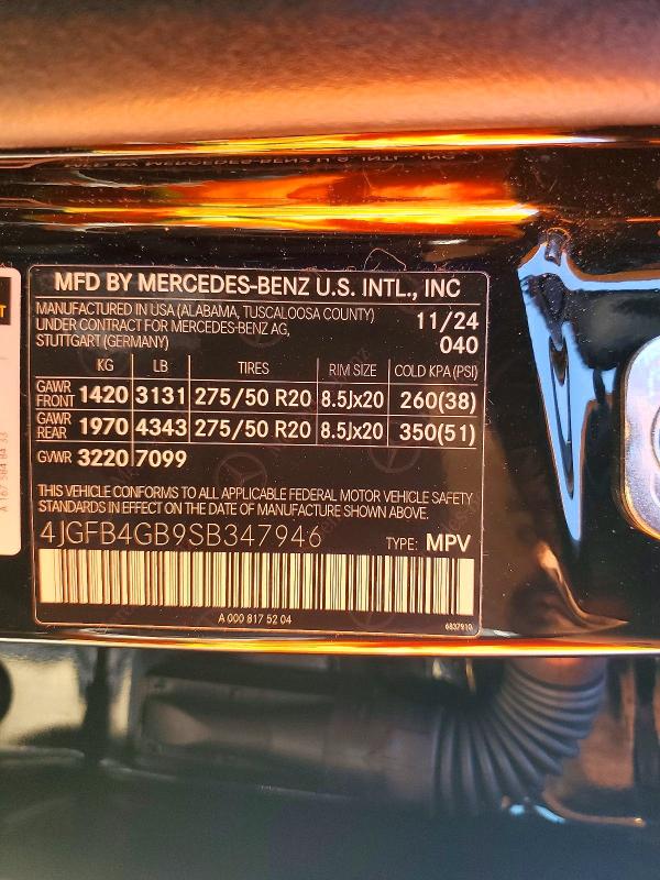 Продаж на аукціоні авто 2025 Mercedes-benz Gle, vin: 4JGFB4GB9SB347946, номер лоту: 56967536
