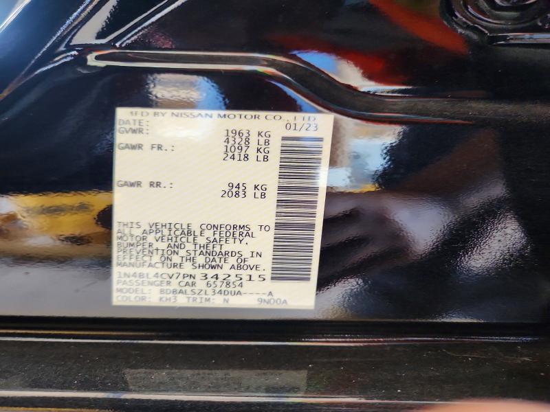 Продажа на аукционе авто 2023 Nissan Altima, vin: 1N4BL4CV7PN342515, номер лота: 57484036