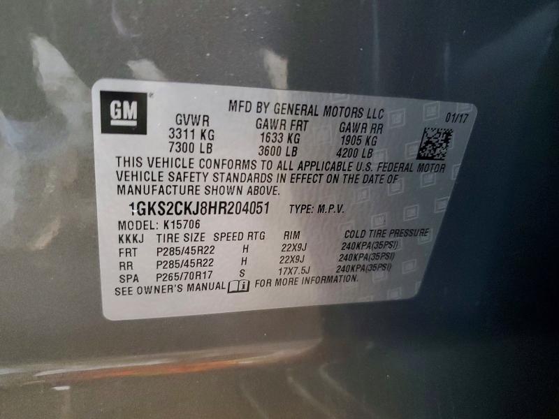 Продажа на аукционе авто 2017 Gmc Yukon, vin: 1GKS2CKJ8HR204051, номер лота: 59180956