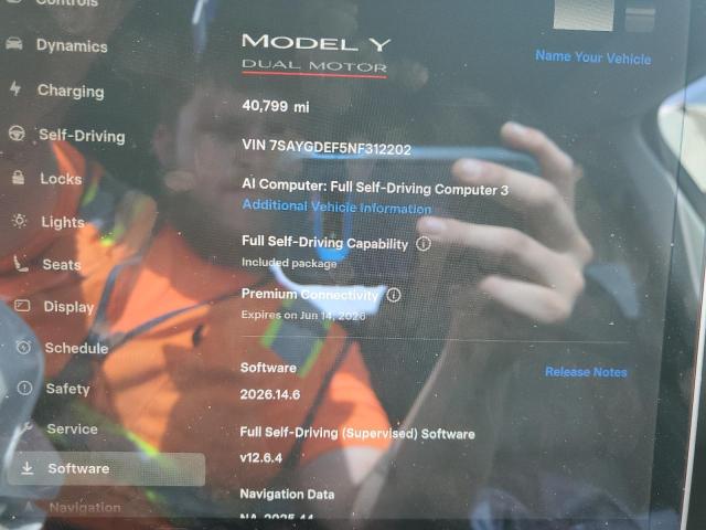 Продажа на аукционе авто 2022 Tesla Model Y, vin: 7SAYGDEF5NF312202, номер лота: 55840916