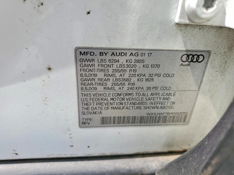 Aukcja sprzedaży 2017 Audi Q7, vin: WA1LHAF76HD043255, numer aukcji: 55588986