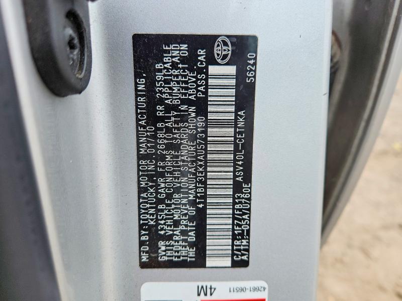 56366656 :رقم المزاد ، 4T1BF3EKXAU573190 vin ، 2010 Toyota Camry مزاد بيع