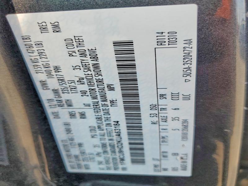 Продаж на аукціоні авто 2019 Ford Escape, vin: 1FMCU9HD2KUA63184, номер лоту: 55973336