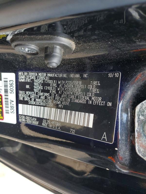 Продажа на аукционе авто 2011 Toyota Sienna, vin: 5TDDK3DC0BS013350, номер лота: 56486856