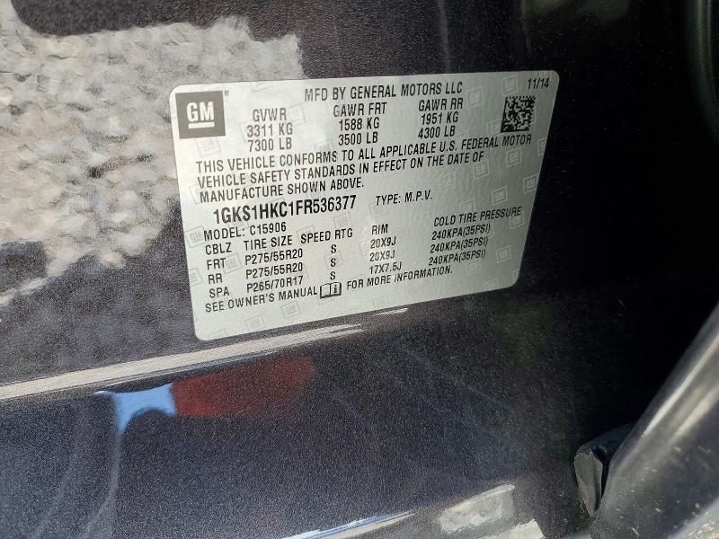 Aukcja sprzedaży 2015 Gmc Yukon Xl, vin: 1GKS1HKC1FR536377, numer aukcji: 59200566