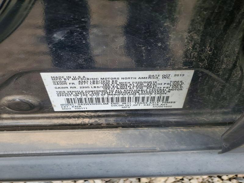 58591946 :رقم المزاد ، 4A4AP3AU2EE011412 vin ، 2014 Mitsubishi Outlander Sport مزاد بيع