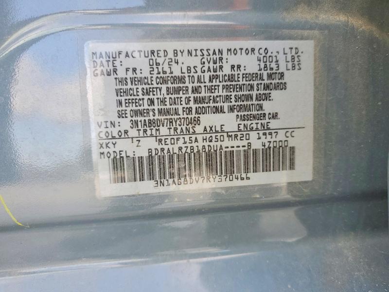 2024 Nissan Sentra მანქანა იყიდება აუქციონზე, vin: 3N1AB8DV7RY370466, აუქციონის ნომერი: 56641136
