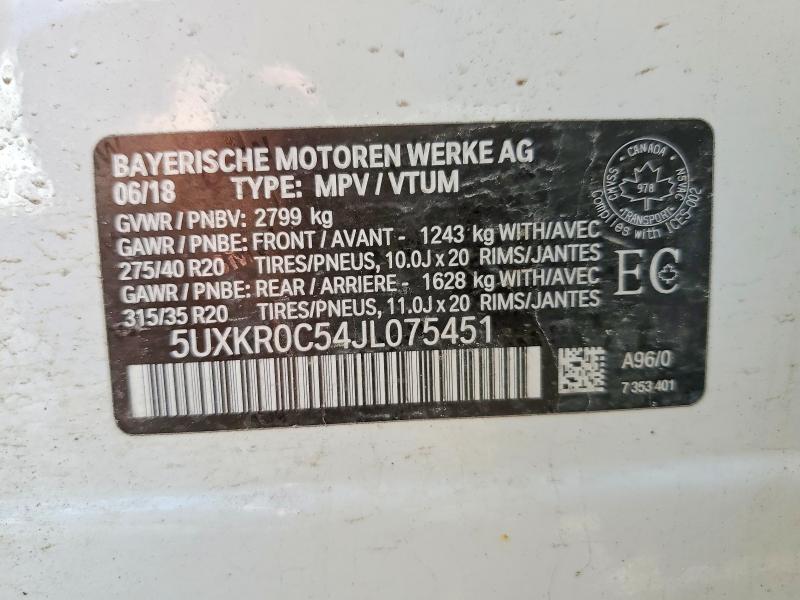 Продажа на аукционе авто 2018 Bmw X5, vin: 5UXKR0C54JL075451, номер лота: 58226046