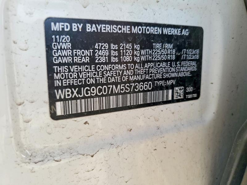 2021 Bmw X1 მანქანა იყიდება აუქციონზე, vin: WBXJG9C07M5S73660, აუქციონის ნომერი: 58844076