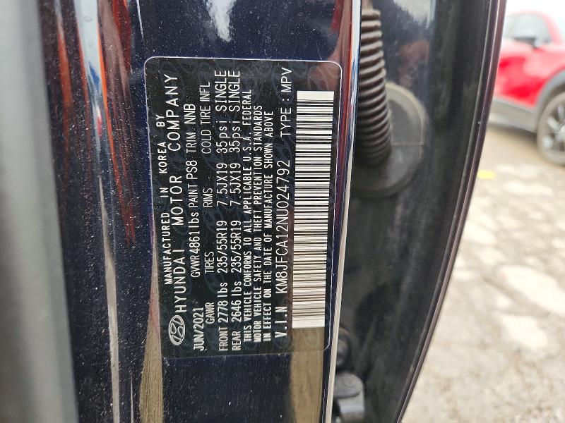 Aukcja sprzedaży 2022 Hyundai Tucson, vin: KM8JFCA12NU024792, numer aukcji: 58037496