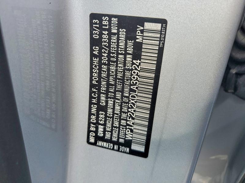 55084486 :رقم المزاد ، WP1AF2A2XDLA39924 vin ، 2013 Porsche Cayenne مزاد بيع