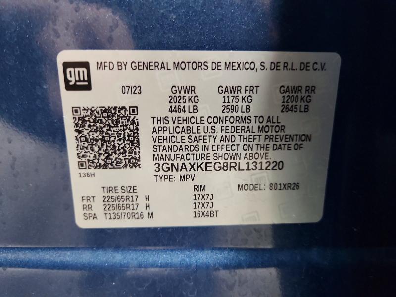 Продажа на аукционе авто 2024 Chevrolet Equinox, vin: 3GNAXKEG8RL131220, номер лота: 56767246