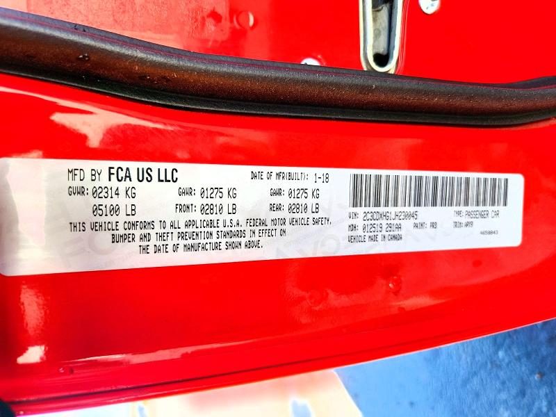 55360996 :رقم المزاد ، 2C3CDXHG1JH230045 vin ، 2018 Dodge Charger مزاد بيع