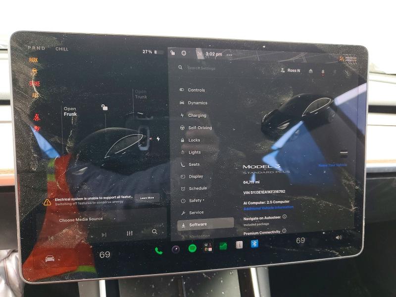 2019 Tesla Model 3 მანქანა იყიდება აუქციონზე, vin: 5YJ3E1EA1KF316792, აუქციონის ნომერი: 55936306