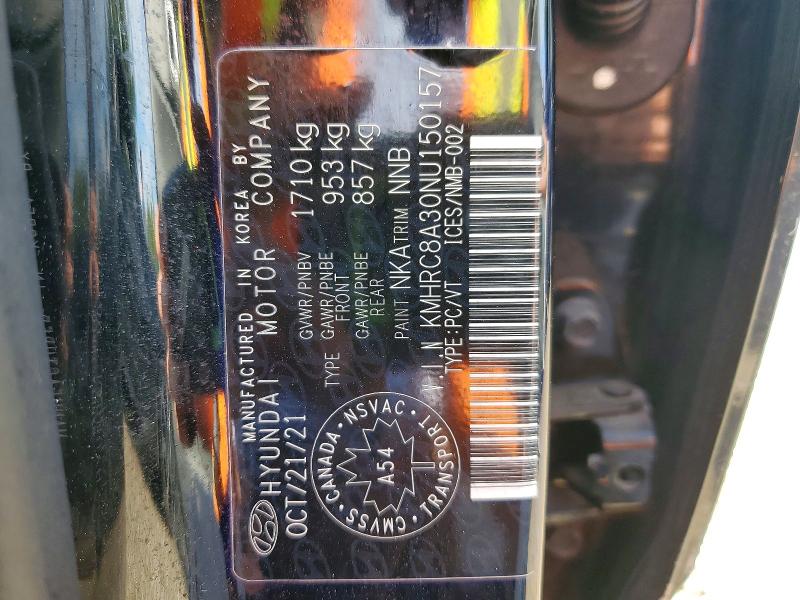 57217316 :رقم المزاد ، KMHRC8A30NU150157 vin ، 2022 Hyundai Venue مزاد بيع