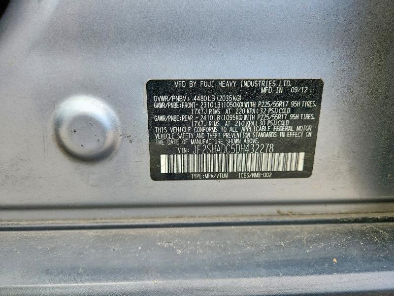 Продаж на аукціоні авто 2013 Subaru Forester, vin: JF2SHADC5DH432278, номер лоту: 57516126