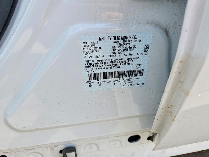 2025 Ford Maverick მანქანა იყიდება აუქციონზე, vin: 3FTTW8JA5SRB53364, აუქციონის ნომერი: 56088616