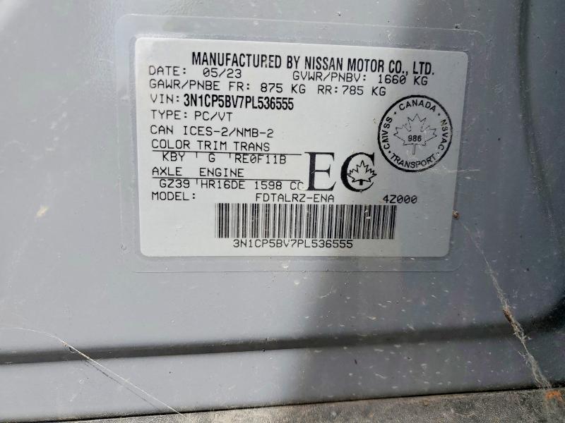 Auction sale of the 2023 Nissan Kicks, vin: 3N1CP5BV7PL536555, lot number: 57148966