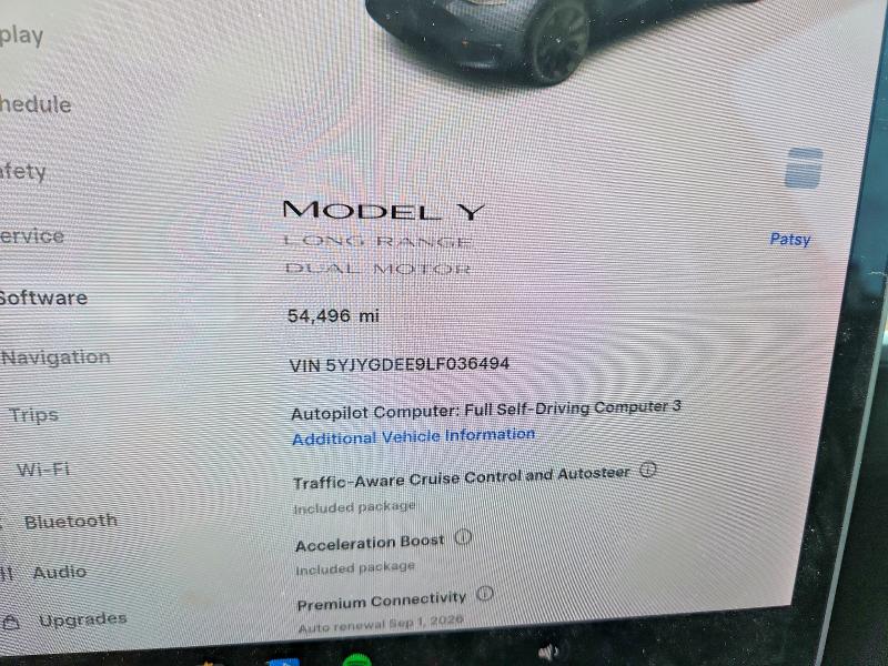 Продажа на аукционе авто 2020 Tesla Model Y, vin: 5YJYGDEE9LF036494, номер лота: 52784526