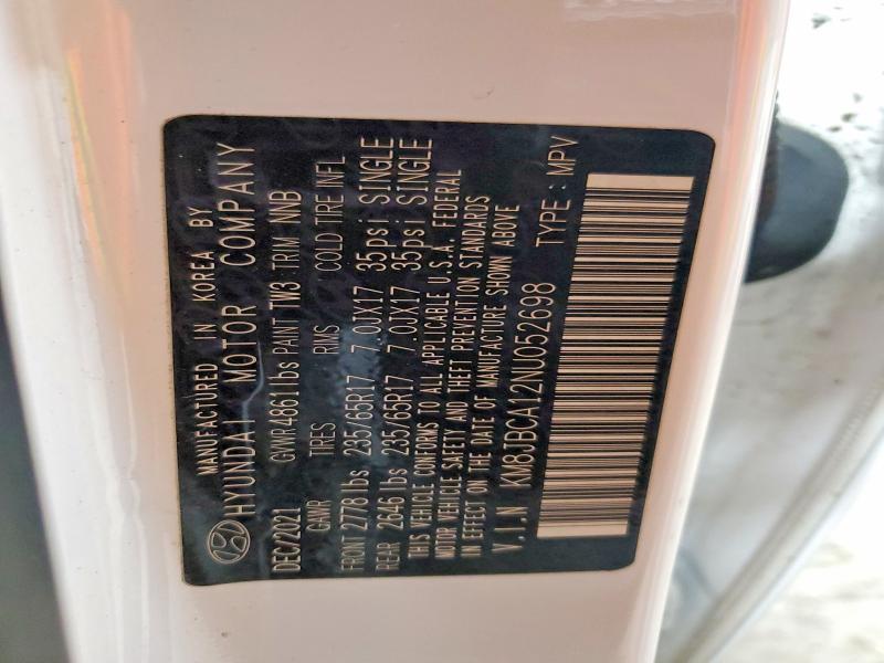 Продажа на аукционе авто 2022 Hyundai Tucson, vin: KM8JBCA12NU052698, номер лота: 55968476