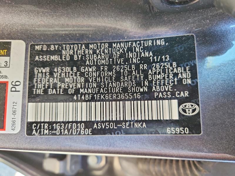 55469876 :رقم المزاد ، 4T4BF1FK6ER365516 vin ، 2014 Toyota Camry مزاد بيع