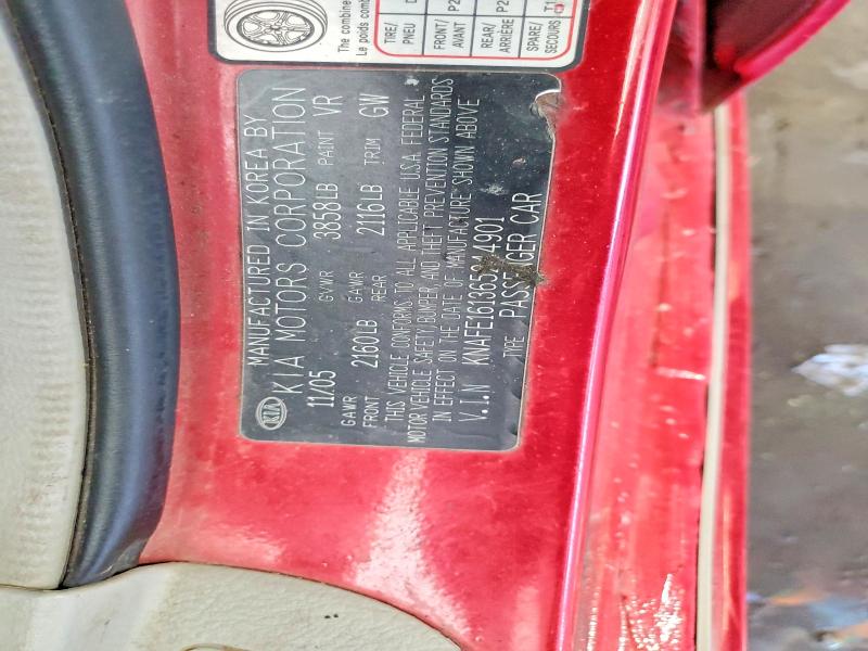 56967996 :رقم المزاد ، KNAFE161365244901 vin ، 2006 Kia Spectra مزاد بيع