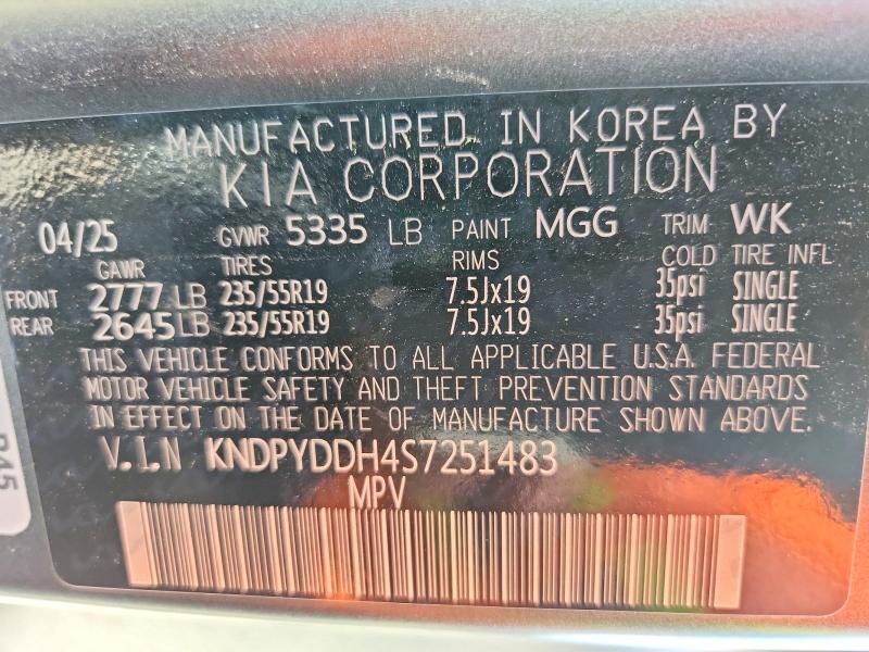 2025 Kia Sportage მანქანა იყიდება აუქციონზე, vin: KNDPYDDH4S7251483, აუქციონის ნომერი: 57495256