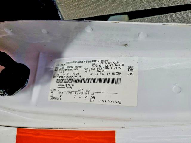 Auction sale of the 2022 Ford Econline, vin: 1FDXE4FN3NDC07228, lot number: 58938266