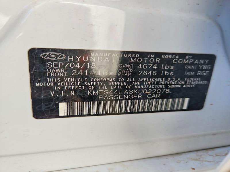 Aukcja sprzedaży 2019 Hyundai Genesis, vin: KMTG44LA8KU022078, numer aukcji: 59163026
