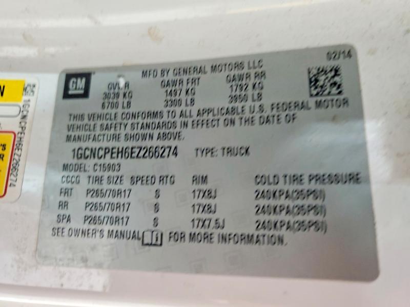 2014 Chevrolet Silverado მანქანა იყიდება აუქციონზე, vin: 1GCNCPEH6EZ266274, აუქციონის ნომერი: 58107546