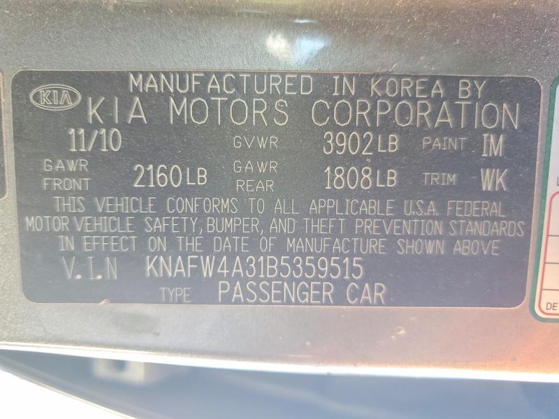Aukcja sprzedaży 2011 Kia Forte, vin: KNAFW4A31B5359515, numer aukcji: 58317606